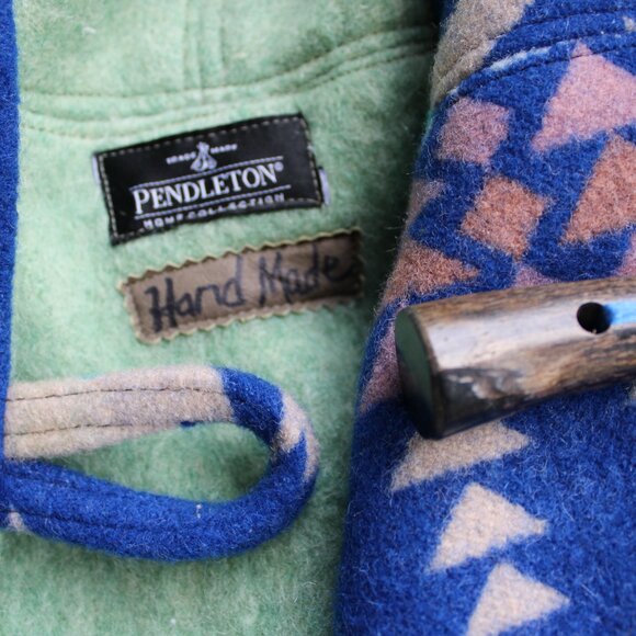 Pendleton Aztec Tribal Chief Joseph Wool blanket Cloak poncho Swing Jacket coat - Picture 12 of 12